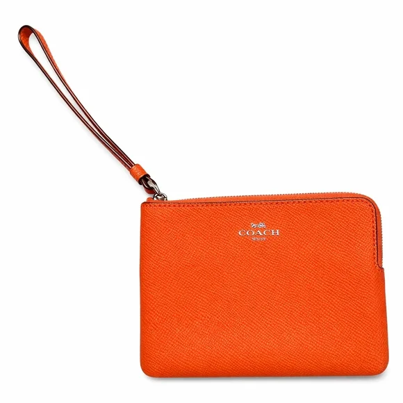 ❤️ Coach Red Leather Wristlet | Classic Zip Pouch | Timeless & Chic ❤️ - Picture 1 of 8